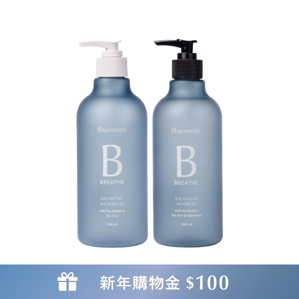 【自然蓬鬆組】尤加利葉茶樹均衡洗髮沐浴1+1組 (洗髮露 500ml+沐浴露500ml)｜中油性適用