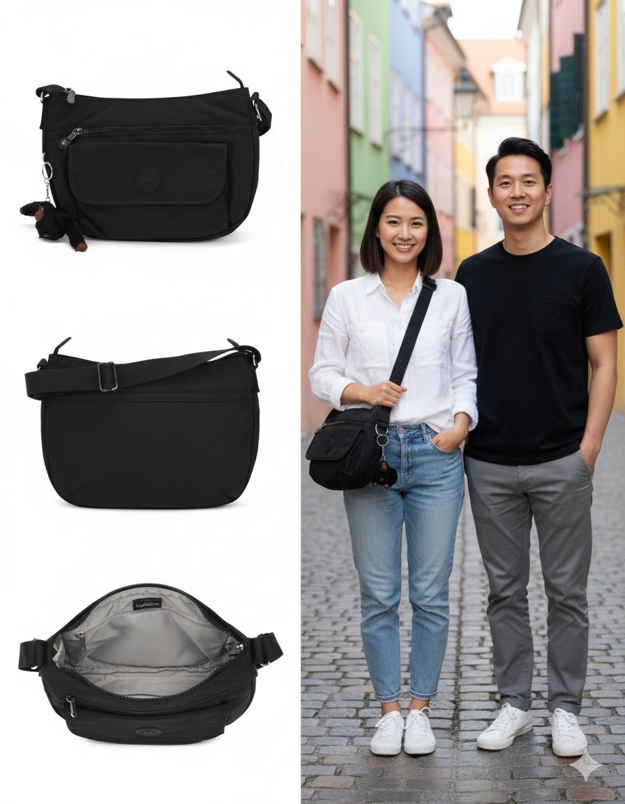 【預購】Q122805 KIPLING 黑色 TonalSyro 斜背包