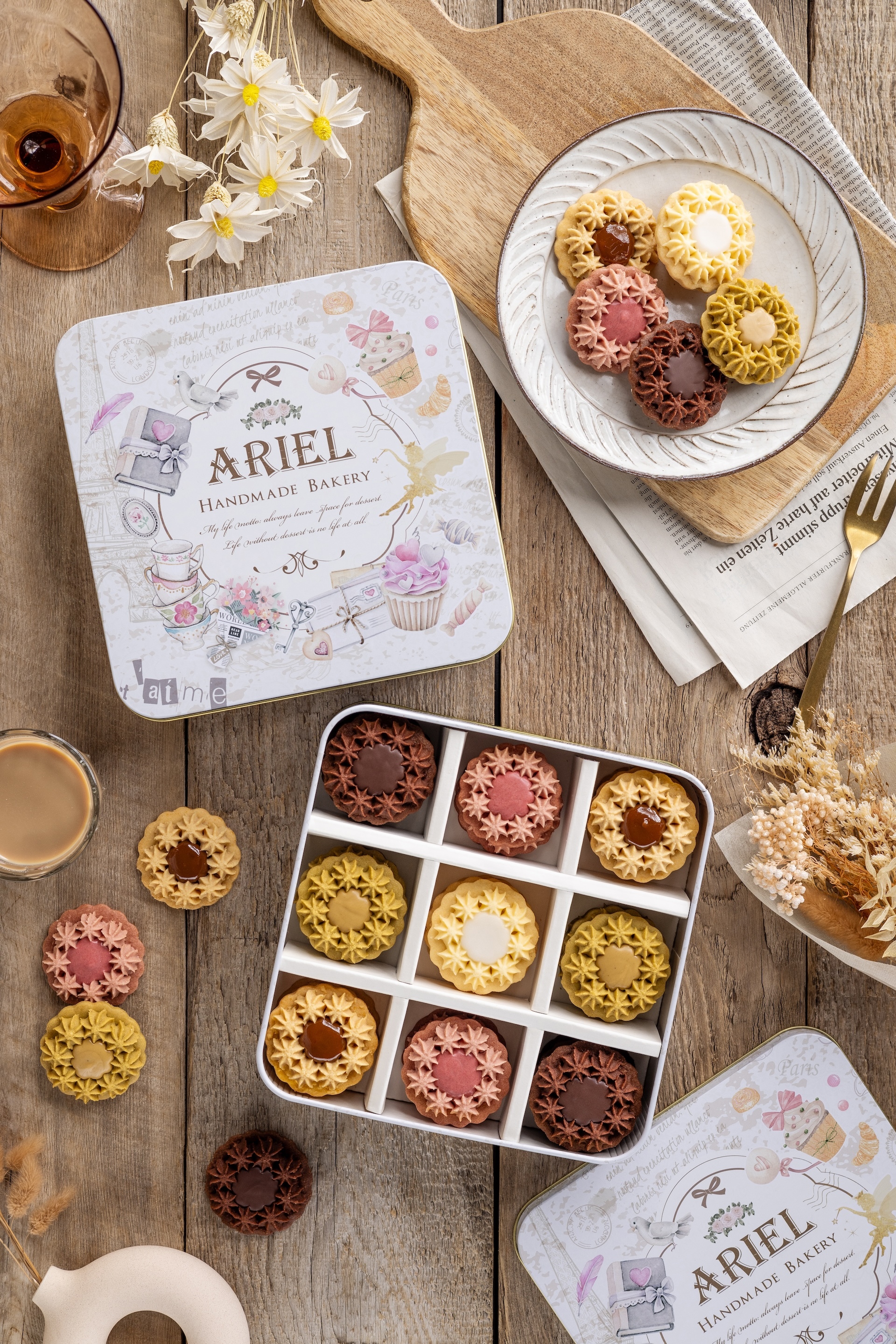 愛莉兒繽紛小花九宮格餅乾