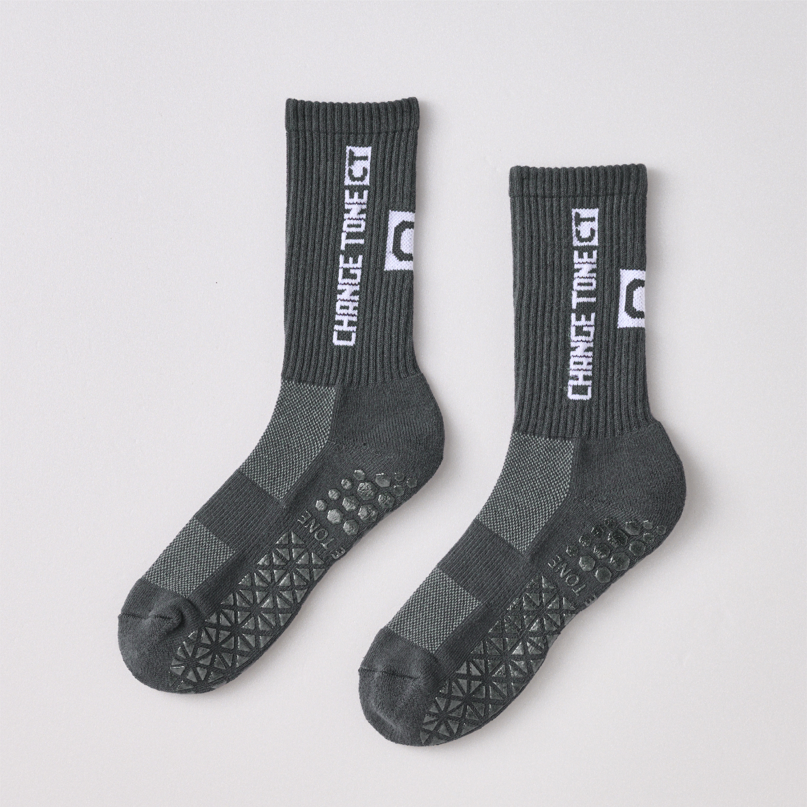 抓地者抗菌運動機能襪〈灰〉