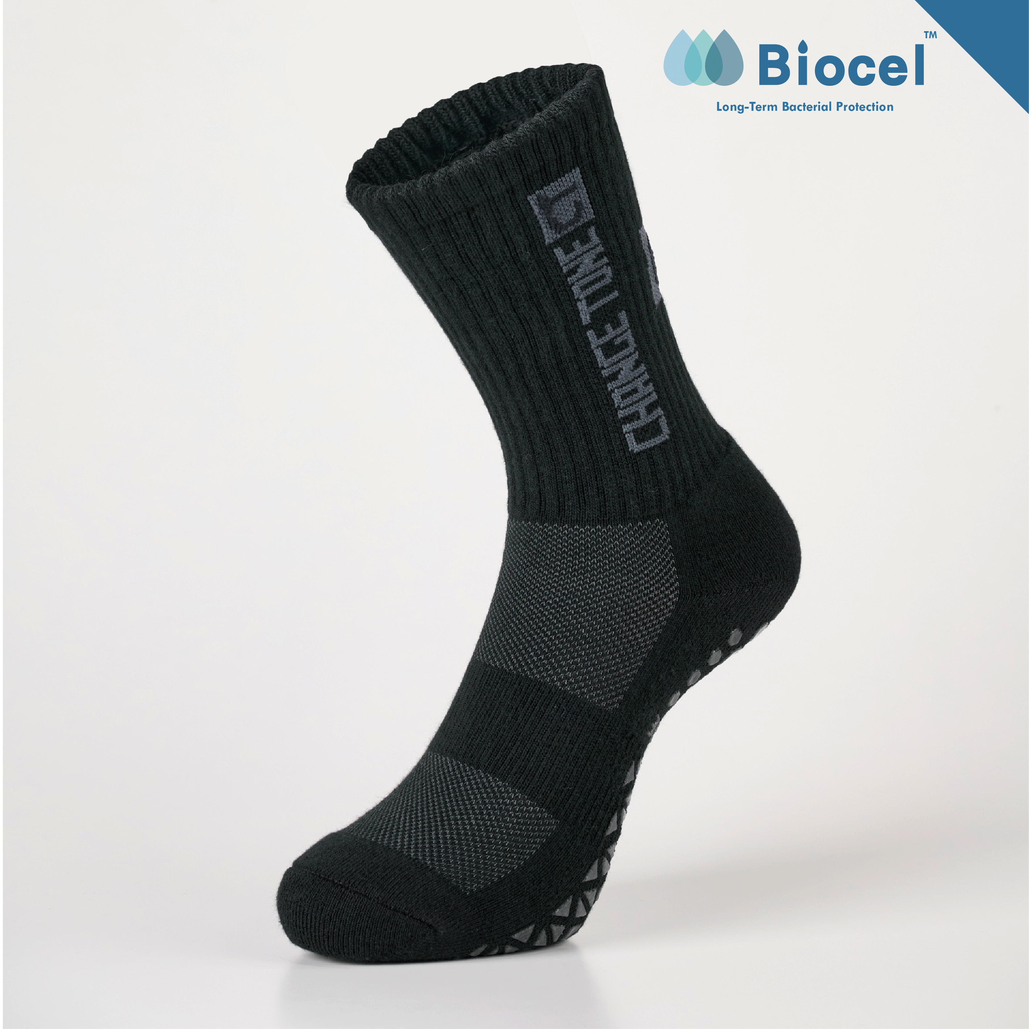 抓地者抗菌運動機能襪〈黑〉