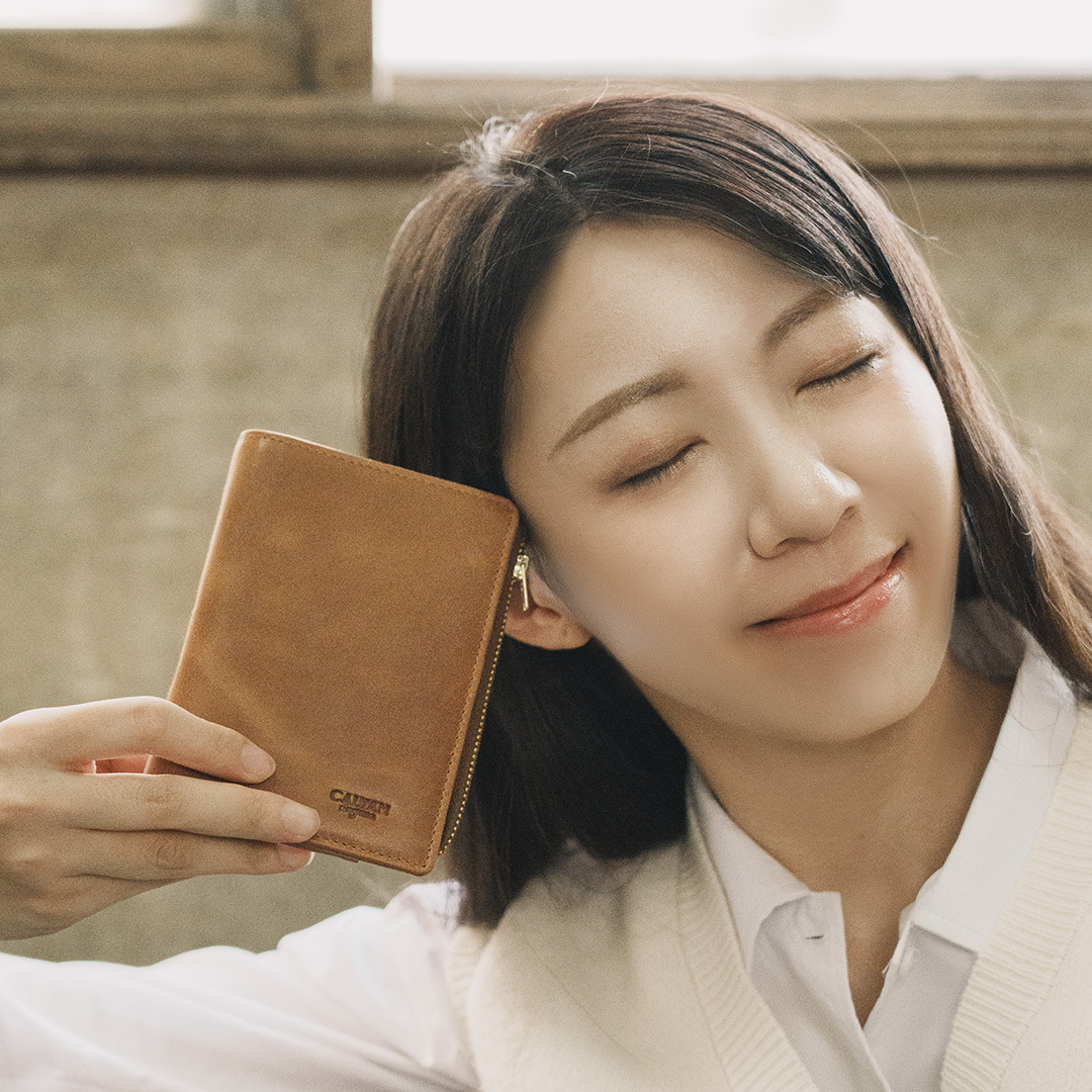 【招財母錢包💰】真皮簡約零錢短夾-(四色)2184