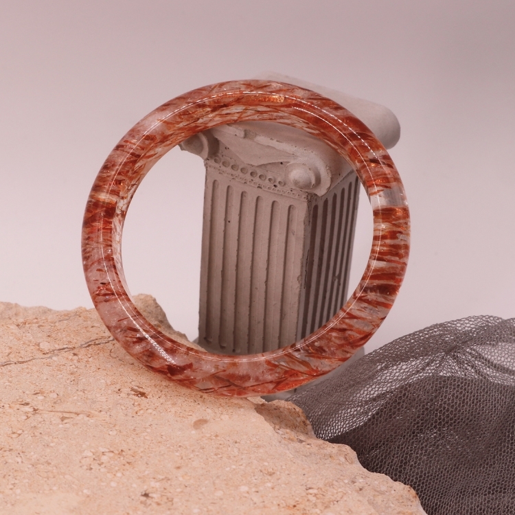 【天然石水晶手鐲】圈口尺寸56～57 收藏級✨極品多彩黑金超