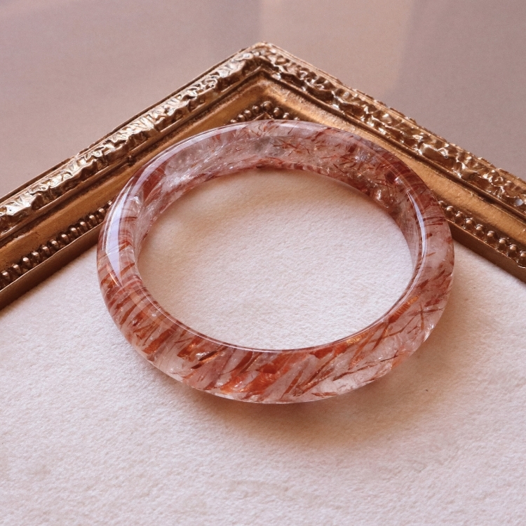 【天然石水晶手鐲】圈口尺寸56～57 收藏級✨極品多彩黑金超