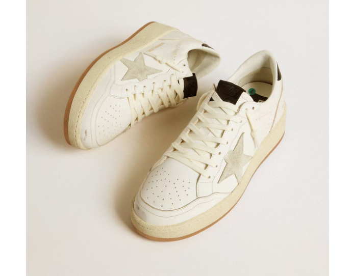 1FF0101-082 GOLDEN GOOSE Women's Ball Star With Ice-Gray Suede Star And Glossy Black Leather Heel Tab (SS26) #GWF00804.F006970.10220 (S-EU-E)