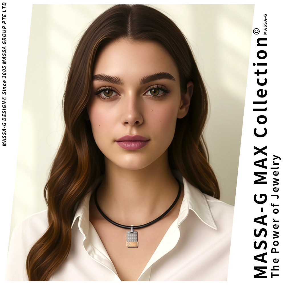 MASSA-G Deco純鈦系列【菱格玫瑰】鍺鈦鍊飾