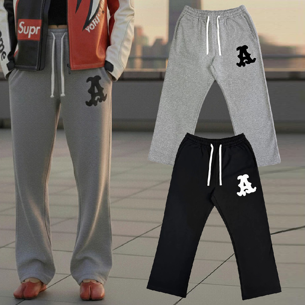 MTA A SWEATPANTS 灰色 黑色 直筒 印花 A棉 長褲【M25AWSP01】