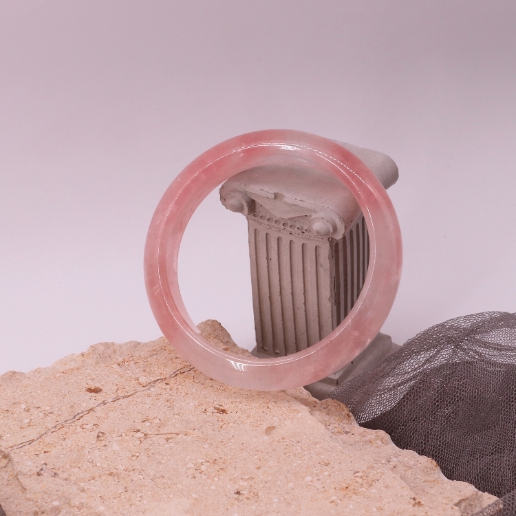 【天然石水晶手鐲】圈口尺寸58～59 天然粉水晶/芋香奶凍/淡粉花蜂蜜櫻花瑪瑙/爆晶細閃紅柚漸層櫻花瑪瑙