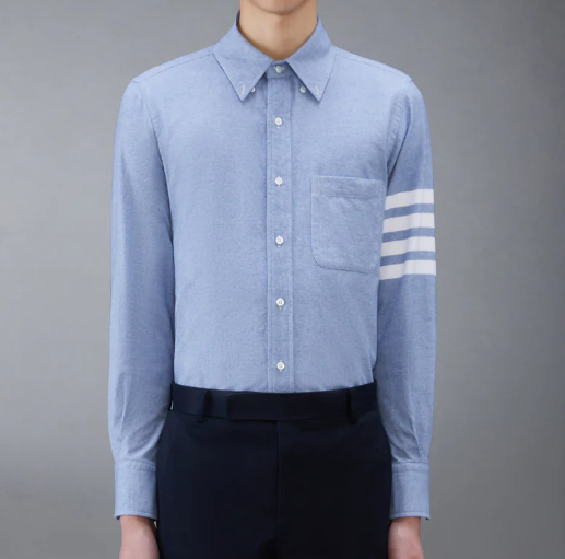 1FF0101-139 THOM BROWNE Flannel 4-Bar Shirt (SS26) #MWL272A-05245-480 (C-EU-E)