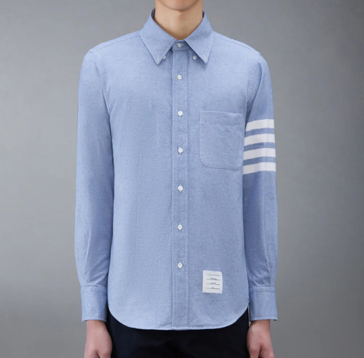 1FF0101-139 THOM BROWNE Flannel 4-Bar Shirt (SS26) #MWL272A-05245-480 (C-EU-E)