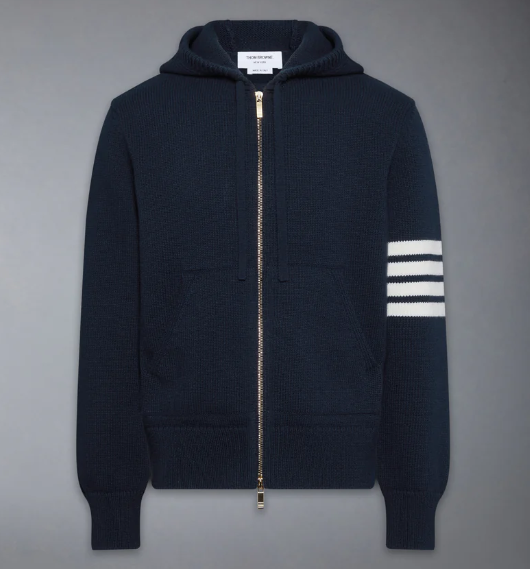 1FF0101-142 THOM BROWNE Lunar New Year Intarsia Merino 4-Bar Zip Up Hoodie (SS26) #MKT024A-Y1029-415 (C-EU-E)