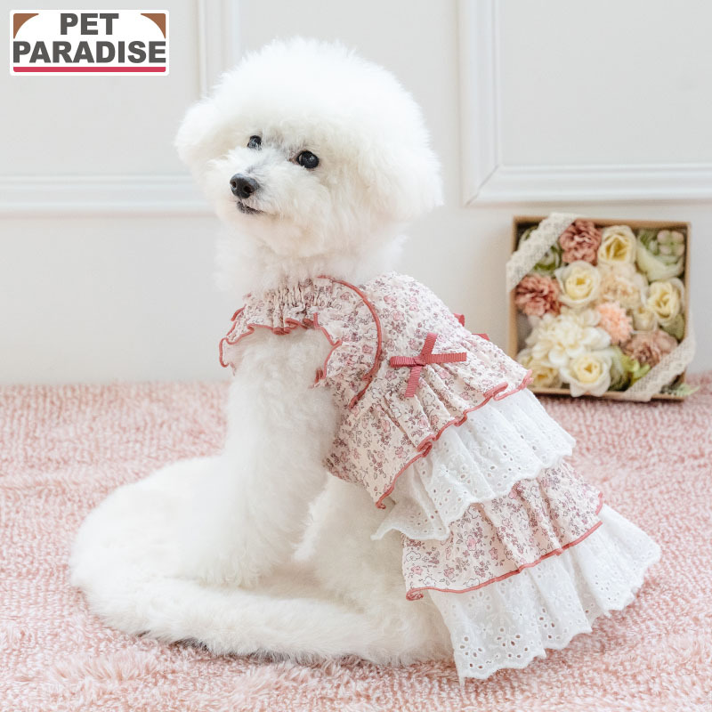 【Pet Paradise】Floral Frill Dress <918-41759>