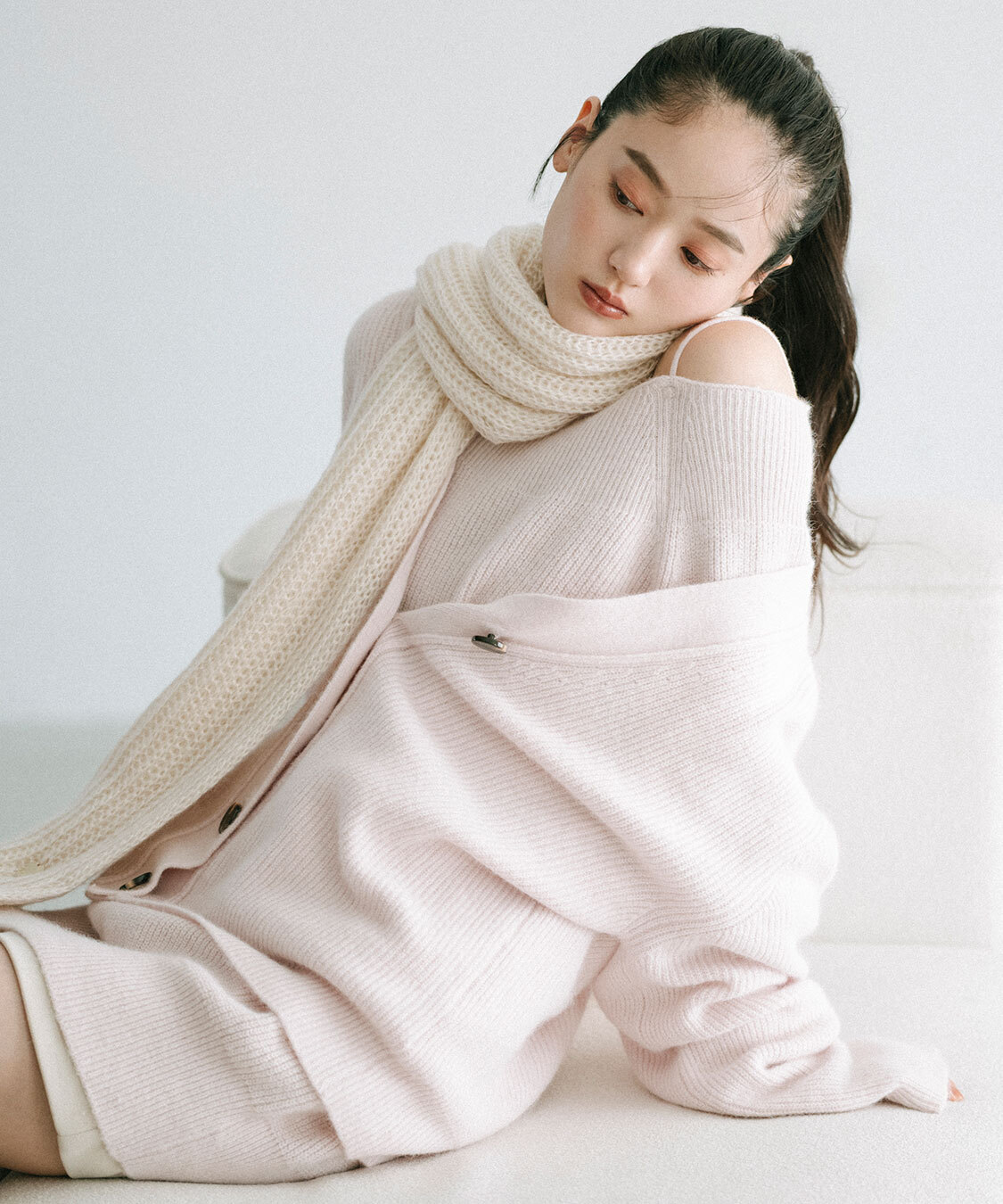 [預購]折扣COCO DEAL 浣熊毛混 V 領針織開襟衫