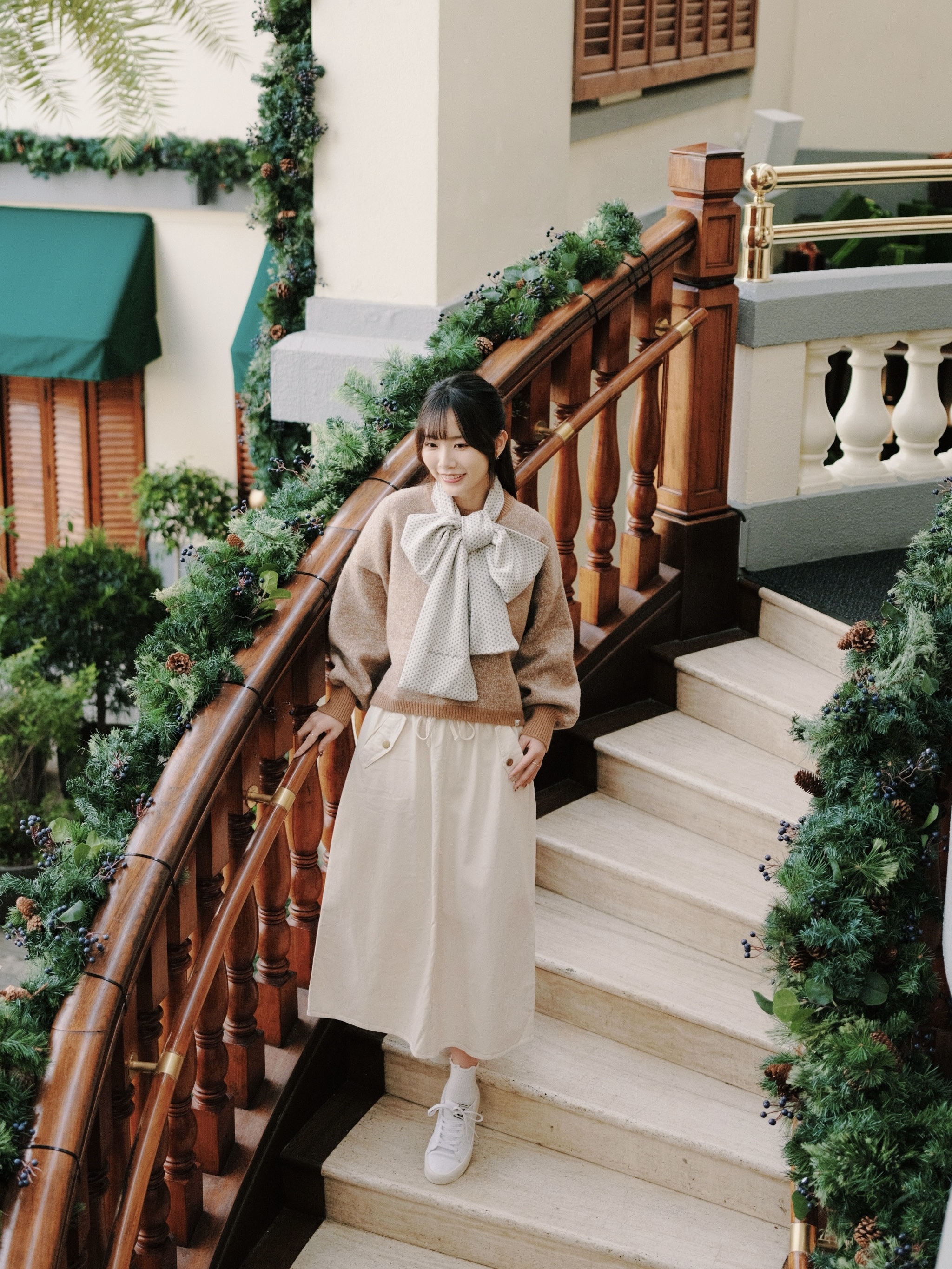 兩色 / 雙貼袋束繩長裙 / Patch Pockets Drawstring Maxi Skirt