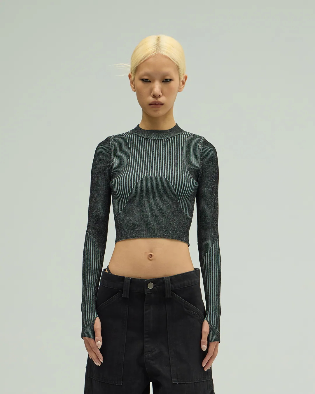 【車庫服飾】SILVER NINE Two-tone streamlined sleeves 雙色流線形毛衣 / ORBITA-006