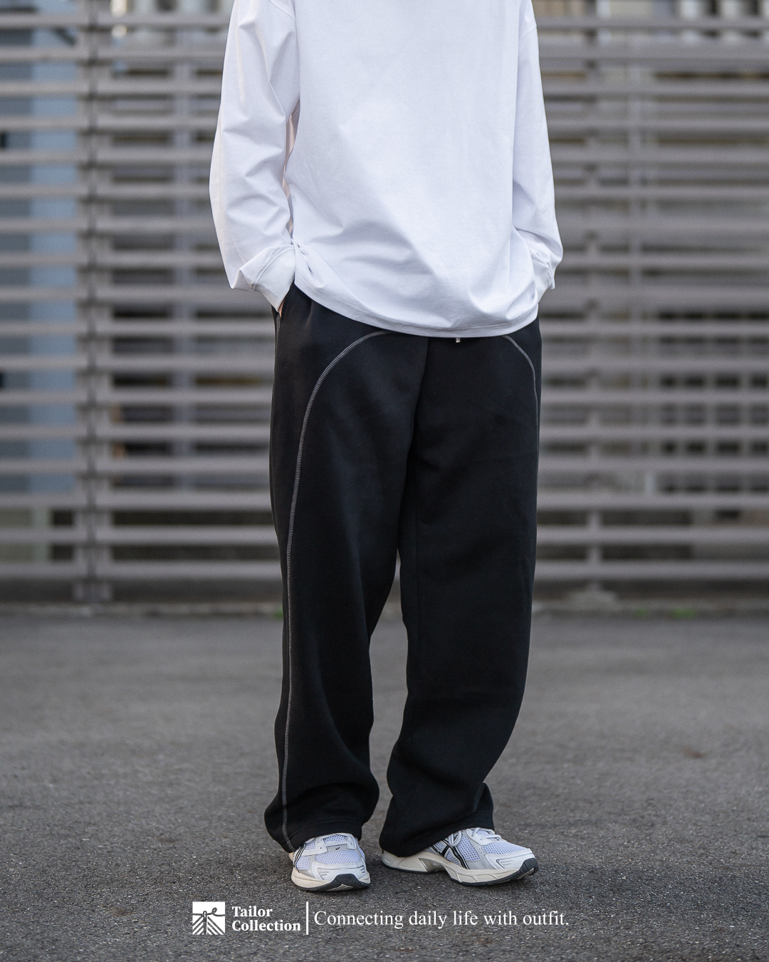 #預購+現貨 Tailor collection 350g 哈蘇線 美式休閒 抓絨闊腿褲 兩色