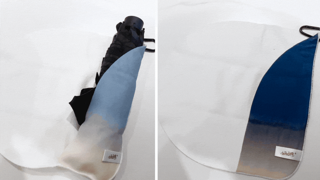 自黏布展示，大傘小傘都能完美包覆