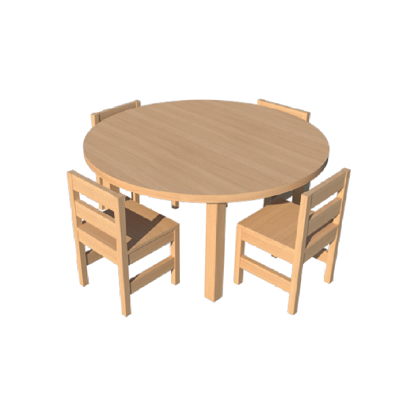 Round Table With Wooden Legs