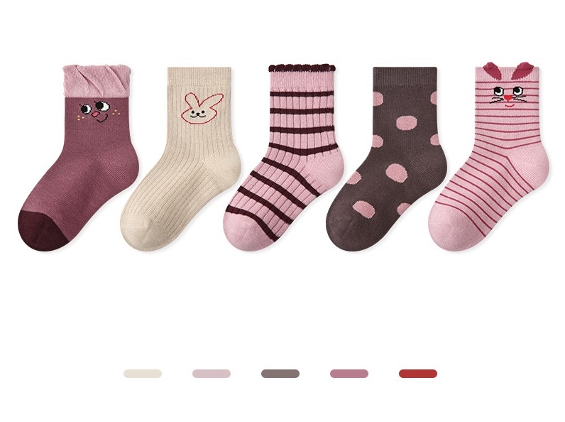 兔兔軟糕長襪五雙入(1-12y)