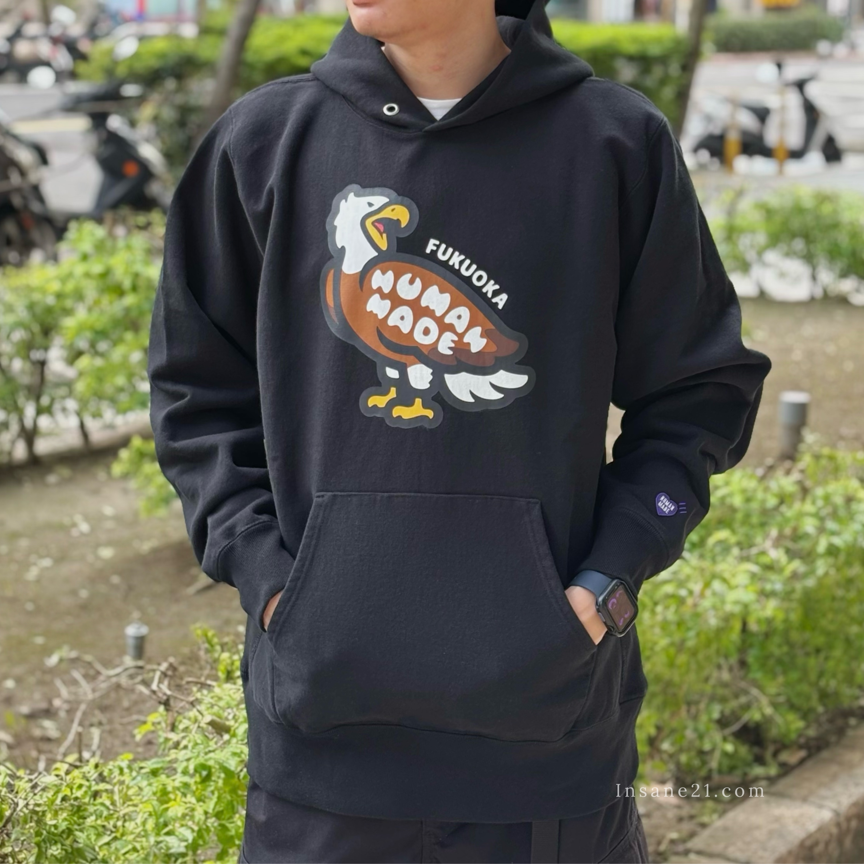 HUMAN MADE 福岡 區域限定 吉祥物 老鷹 小LOGO 紫愛心 刺繡 帽踢