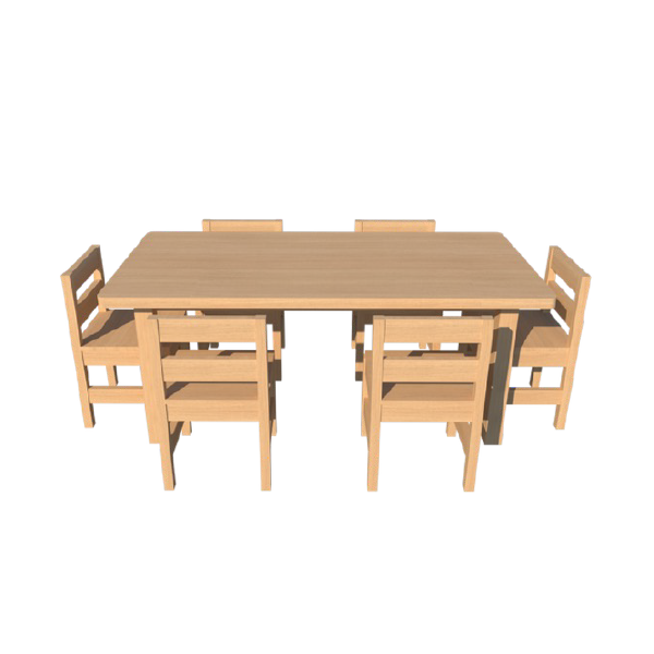 Rectangle Table With Wooden Legs