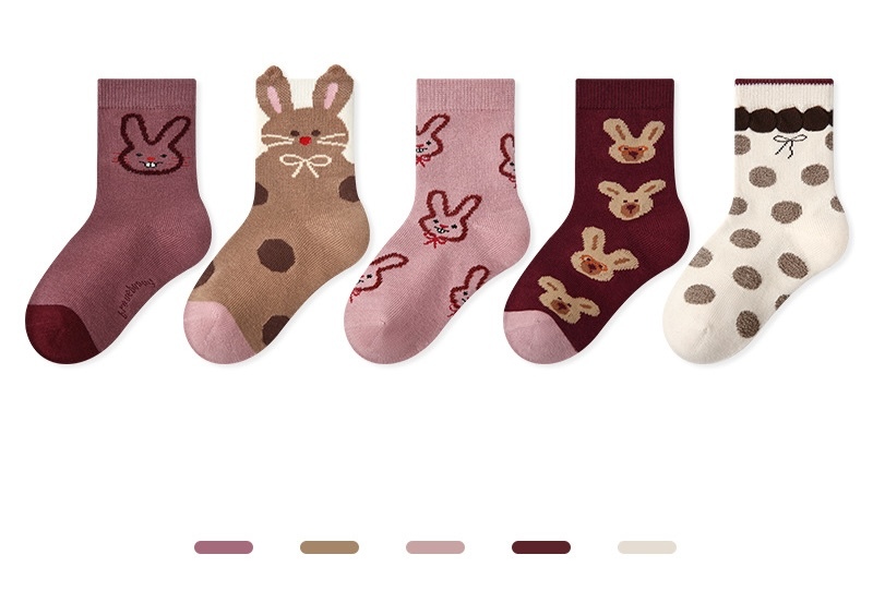 荔枝甜兔長襪五雙入(1-12y)