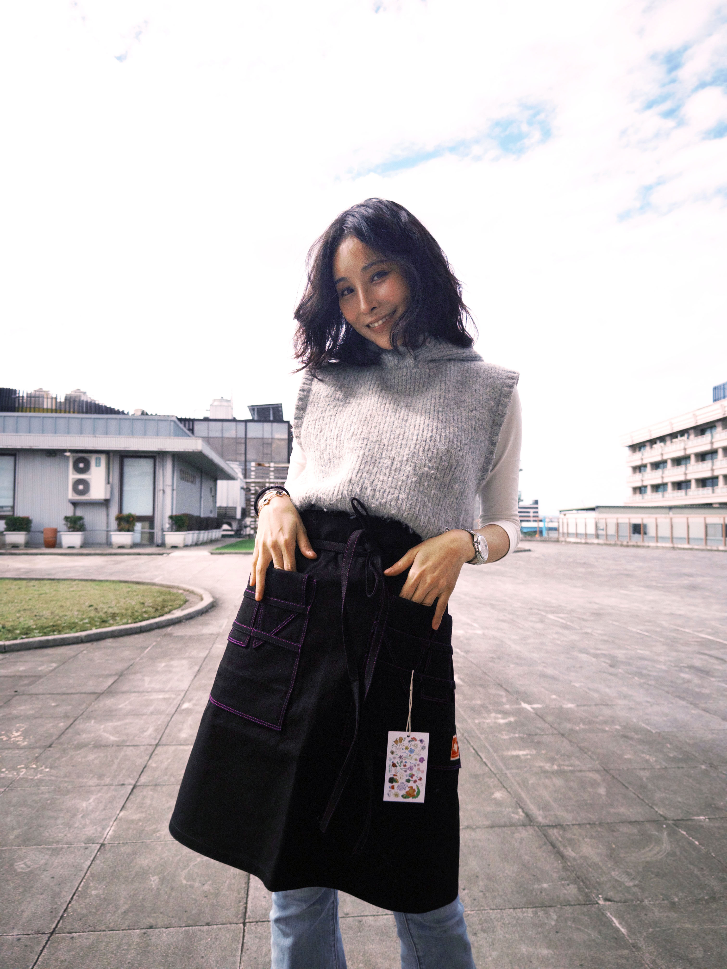 【部分現】韓國GGOTT 純手工花藝職人半身圍裙（三色）