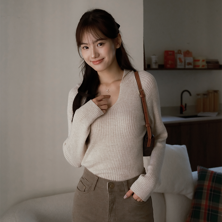 🚀當日出貨 Eileen羊絨溫柔小領針織上衣( 3 colors)