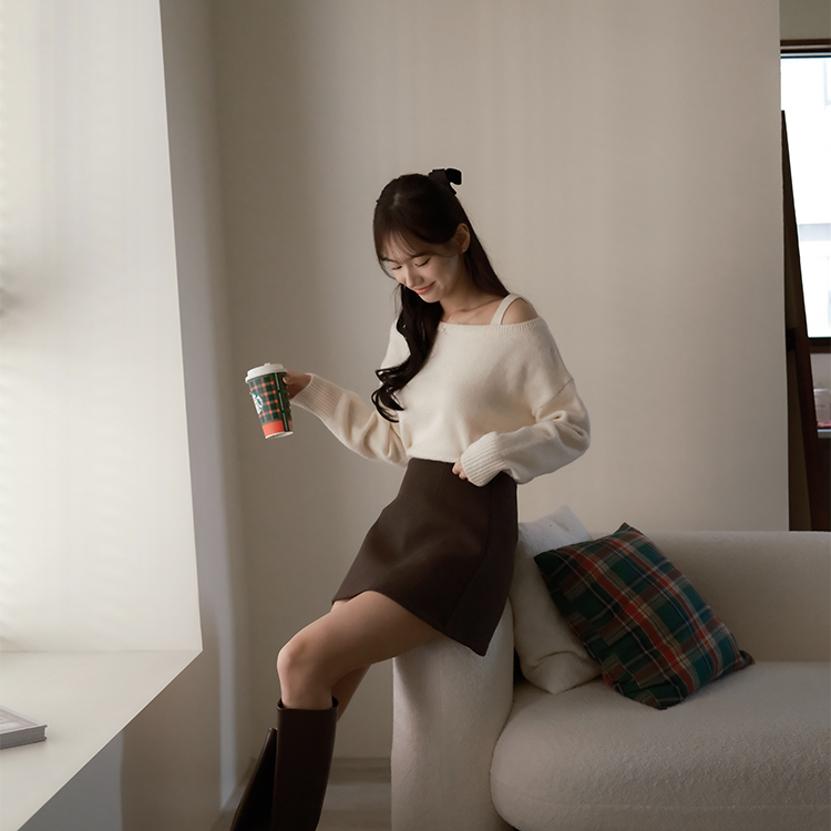 🚀當日出貨 Calista斜肩小心機露肩針織( 3 colors)