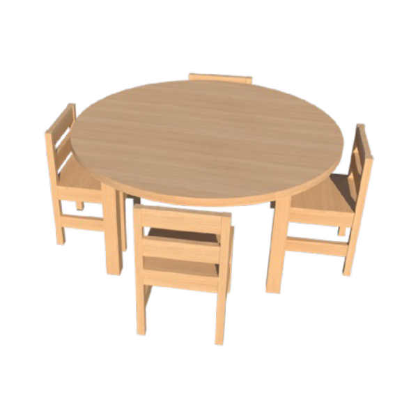 Round Table With Wooden Legs
