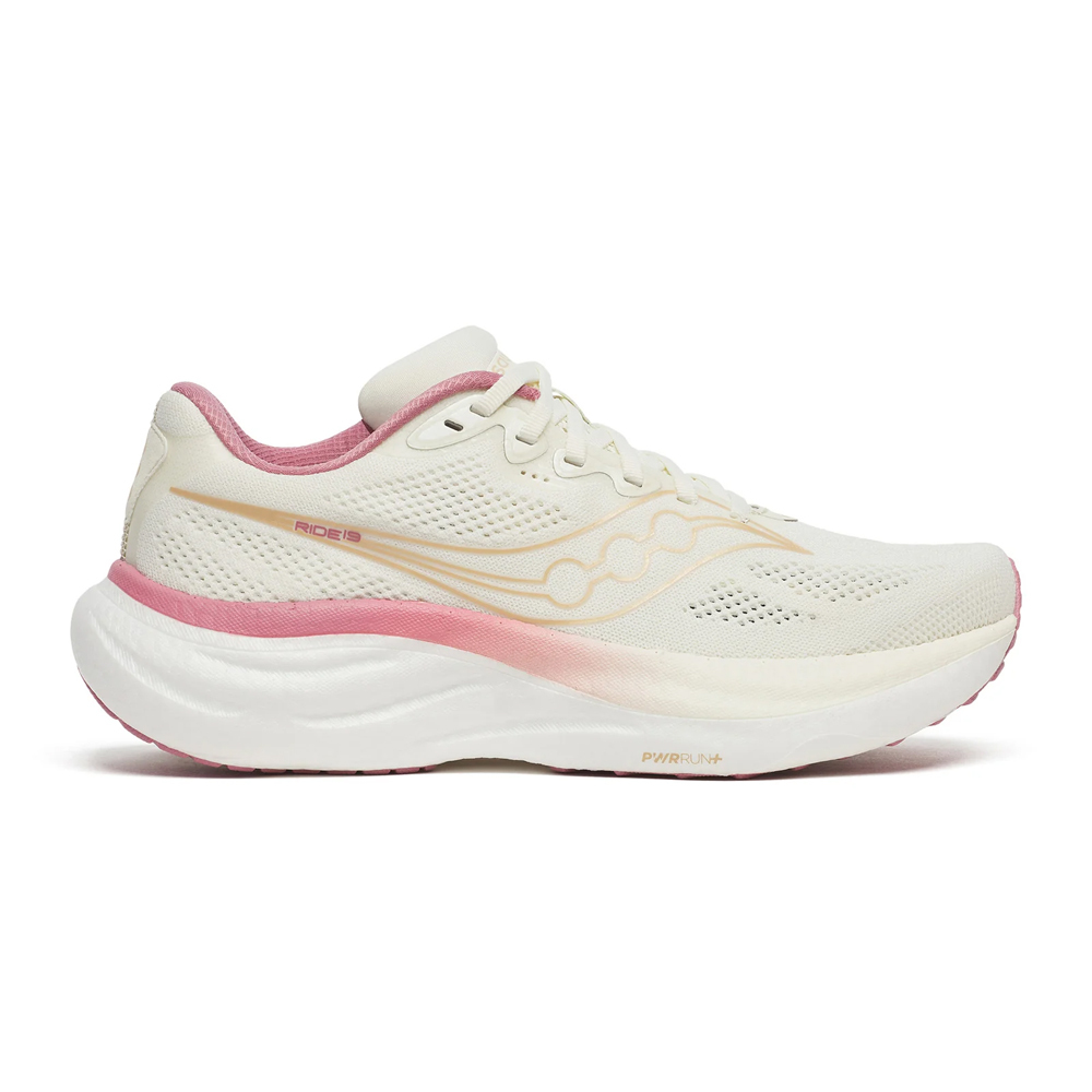 SAUCONY 美國 RIDE 19 慢跑鞋 女款 (香草白/粉) 31SA11055-WH