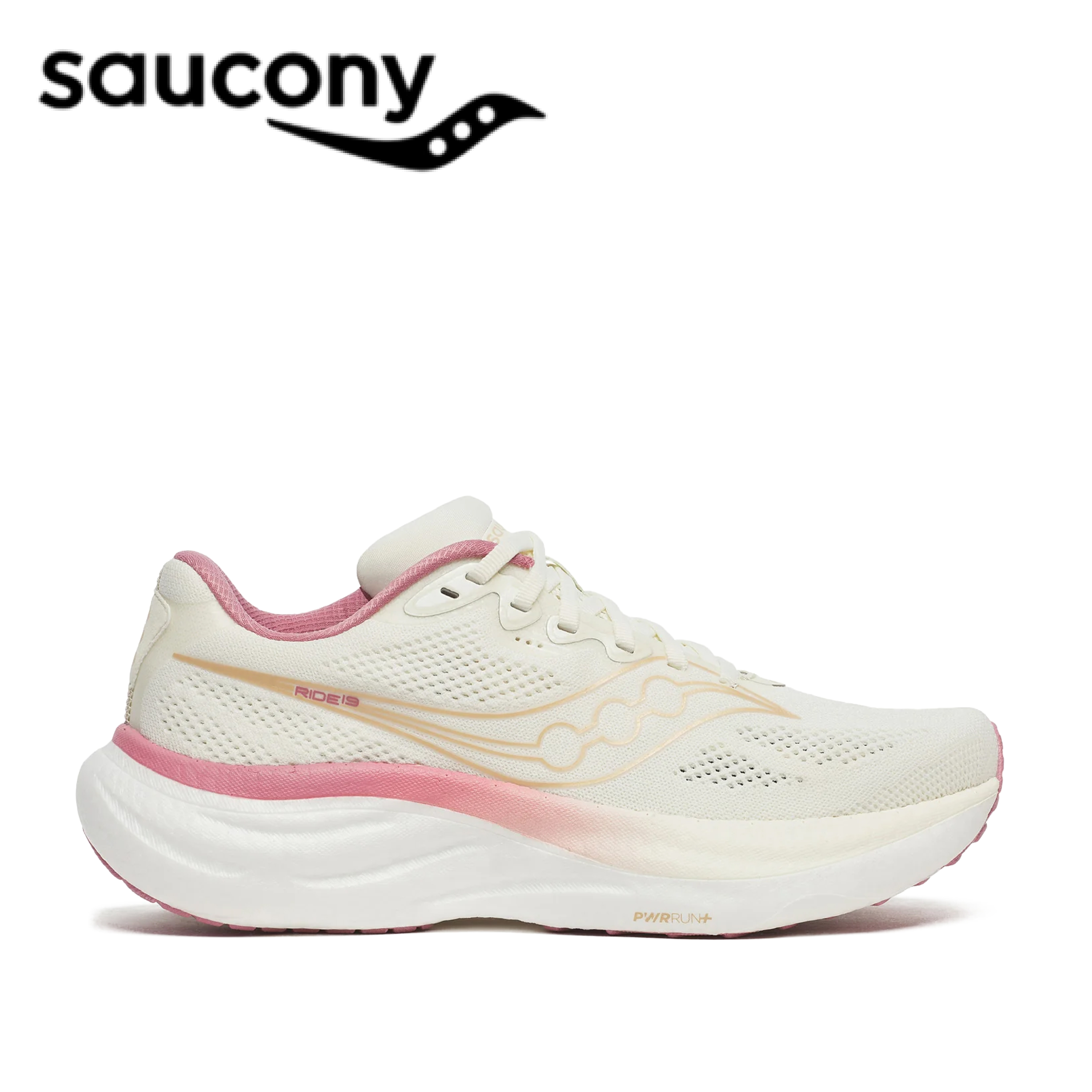 SAUCONY 美國 RIDE 19 慢跑鞋 女款 (香草白/粉) 31SA11055-WH