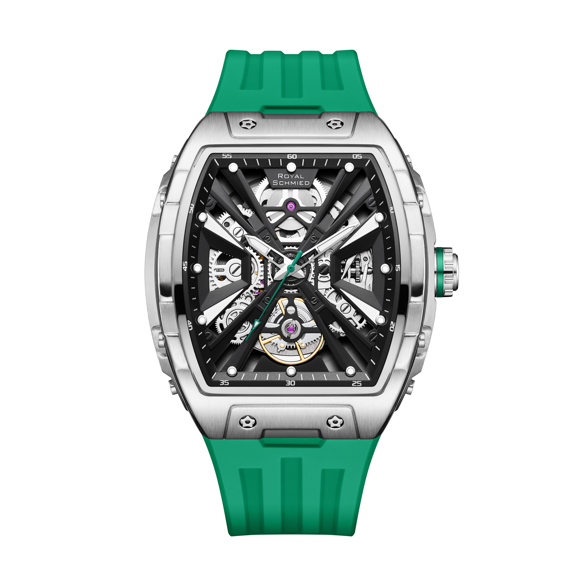 【Royal Schmied】皇家手錶 RYS-C013系列 酒桶款 雙面鏤空 夜光 機械 手錶
