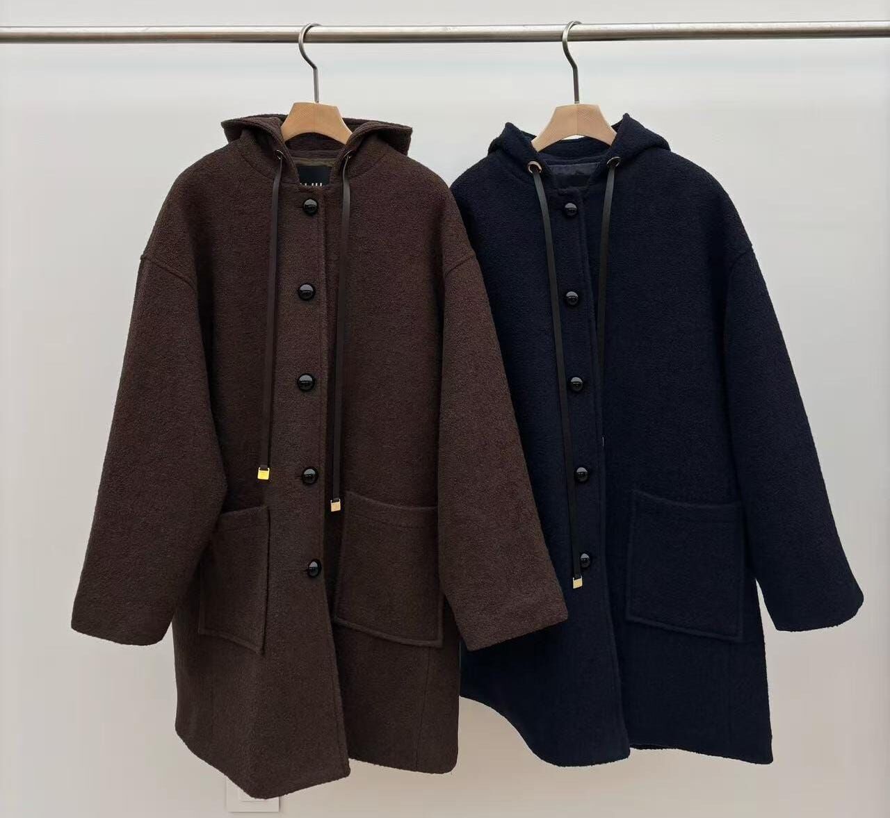 JU5311 連帽休閒羊毛間綿大衣