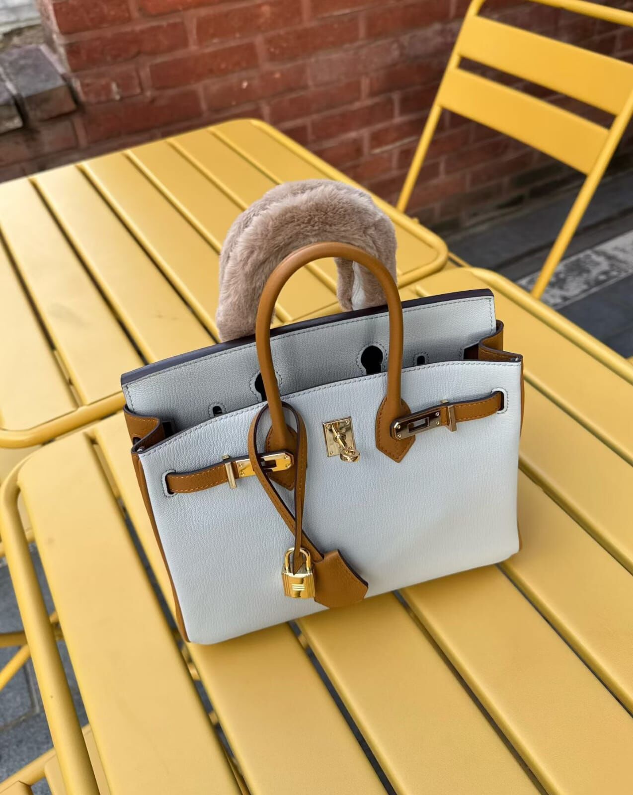 JU5312 頭層牛皮荔枝紋柏金包