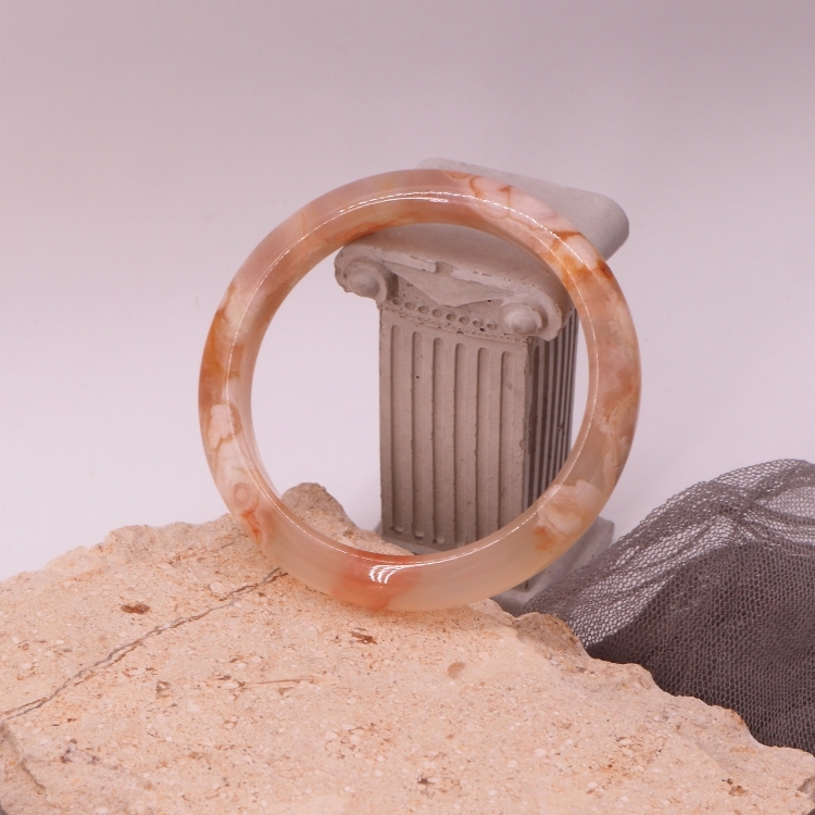 【天然石水晶手鐲】圈口尺寸56～57 楓葉雲紋櫻花瑪瑙/極光晶洞星空瑪瑙