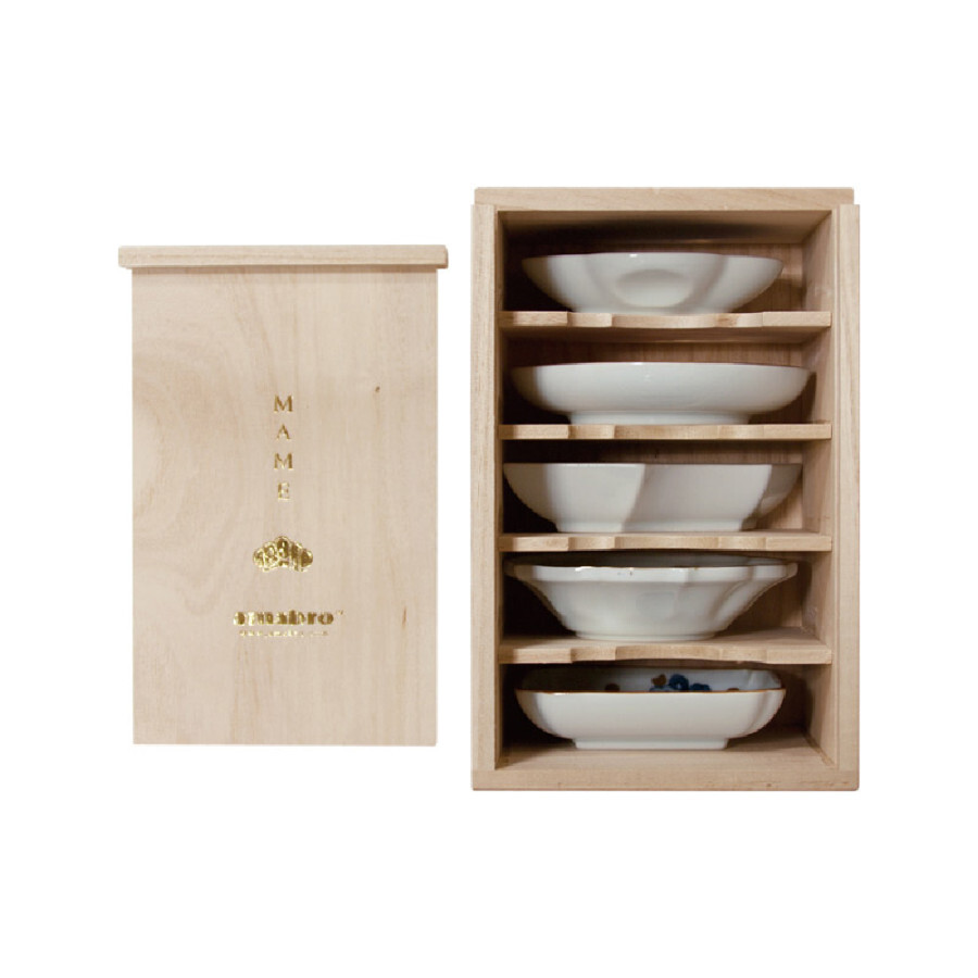 amabro-MAME 豆皿-收藏木製禮盒，5入，選擇喜歡的樣式，做為禮物或收納都合適。