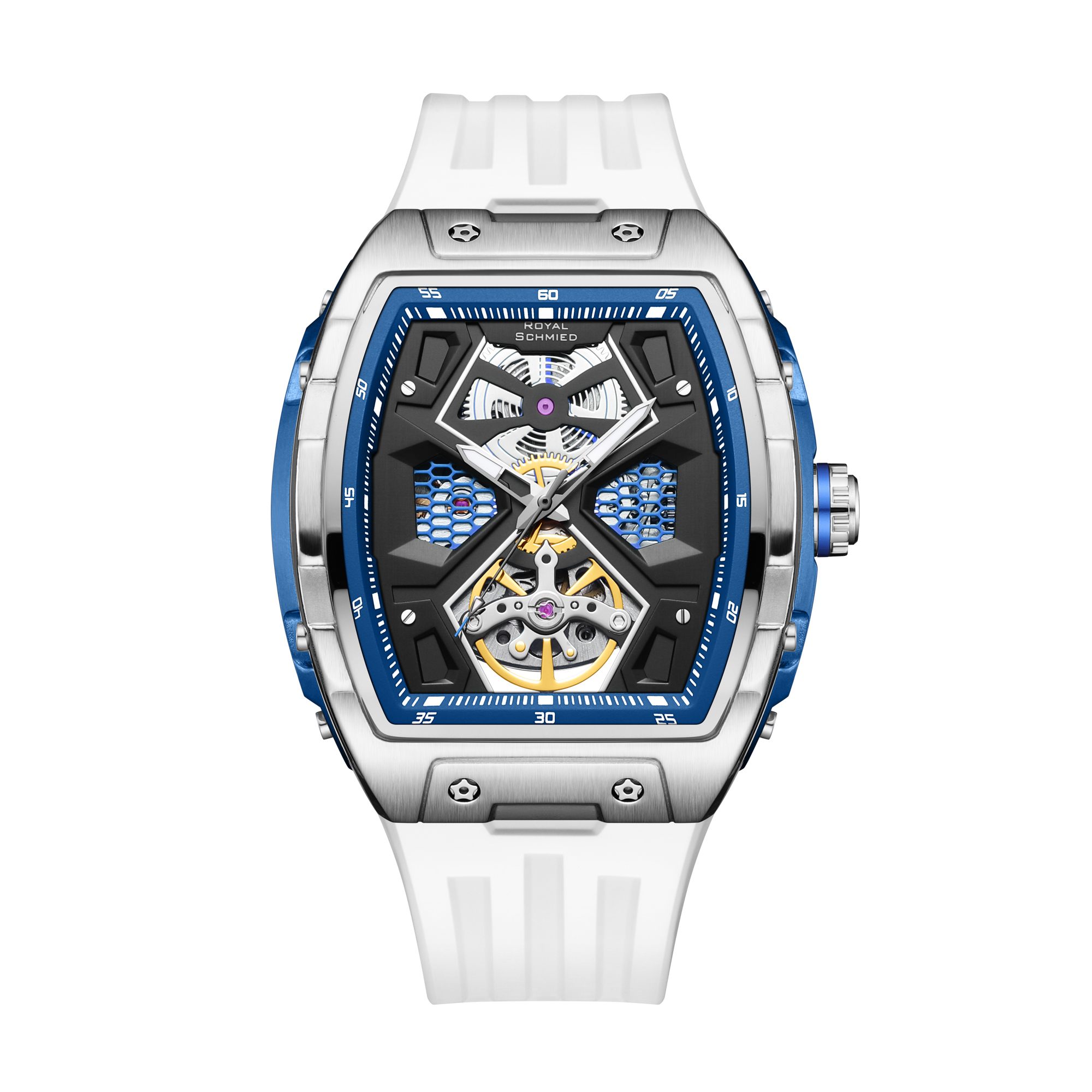 【Royal Schmied 】皇家手錶 RYS-C014系列 酒桶款 雙面鏤空 夜光 機械 手錶