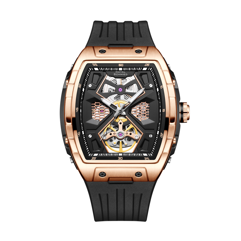 【Royal Schmied 】皇家手錶 RYS-C014系列 酒桶款 雙面鏤空 夜光 機械 手錶