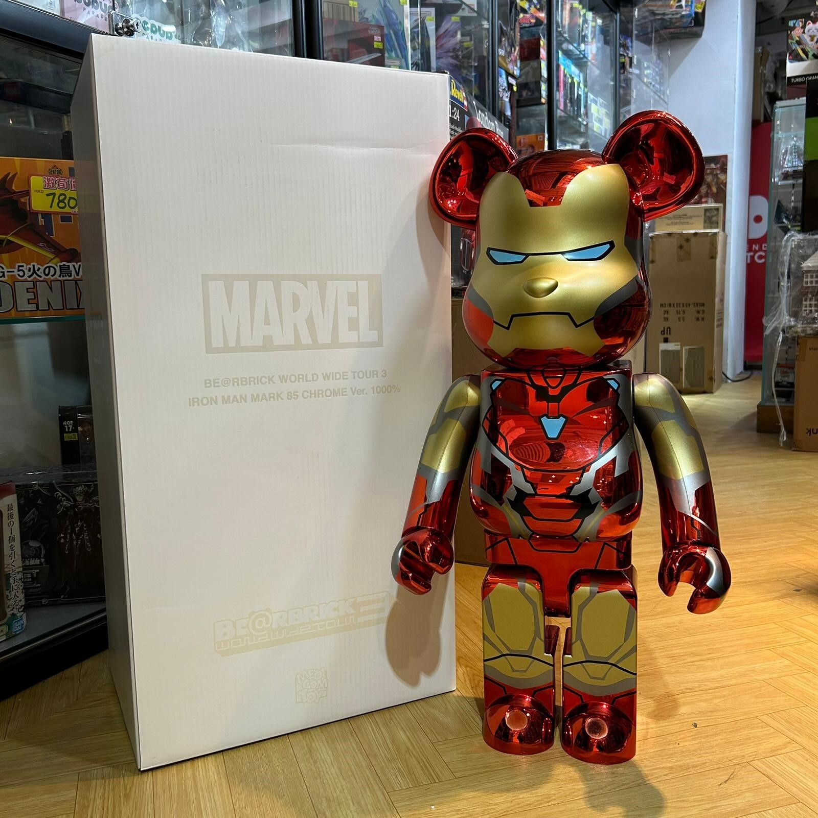 Medicom Toy Be@rbrick Iron Man Mark 85 Chrome Ver. 1000% (開封品,介意者請勿下單,不設退換)
