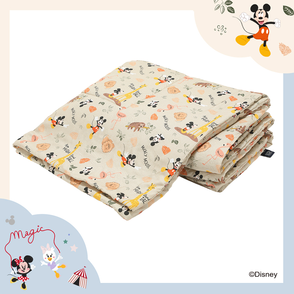 La Millou波蘭 竹纖涼感被大人款_無流蘇簡約質感｜米奇系列_動物園篇(質感棕底)