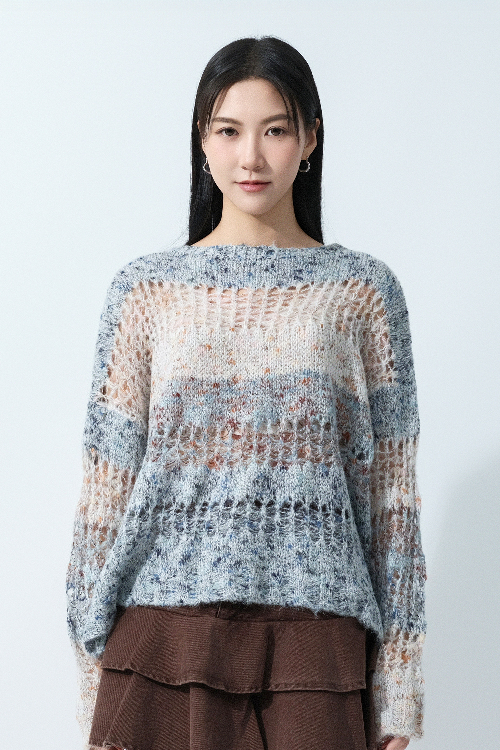 混色粒粒線通花morhair冷衫（預購產品）