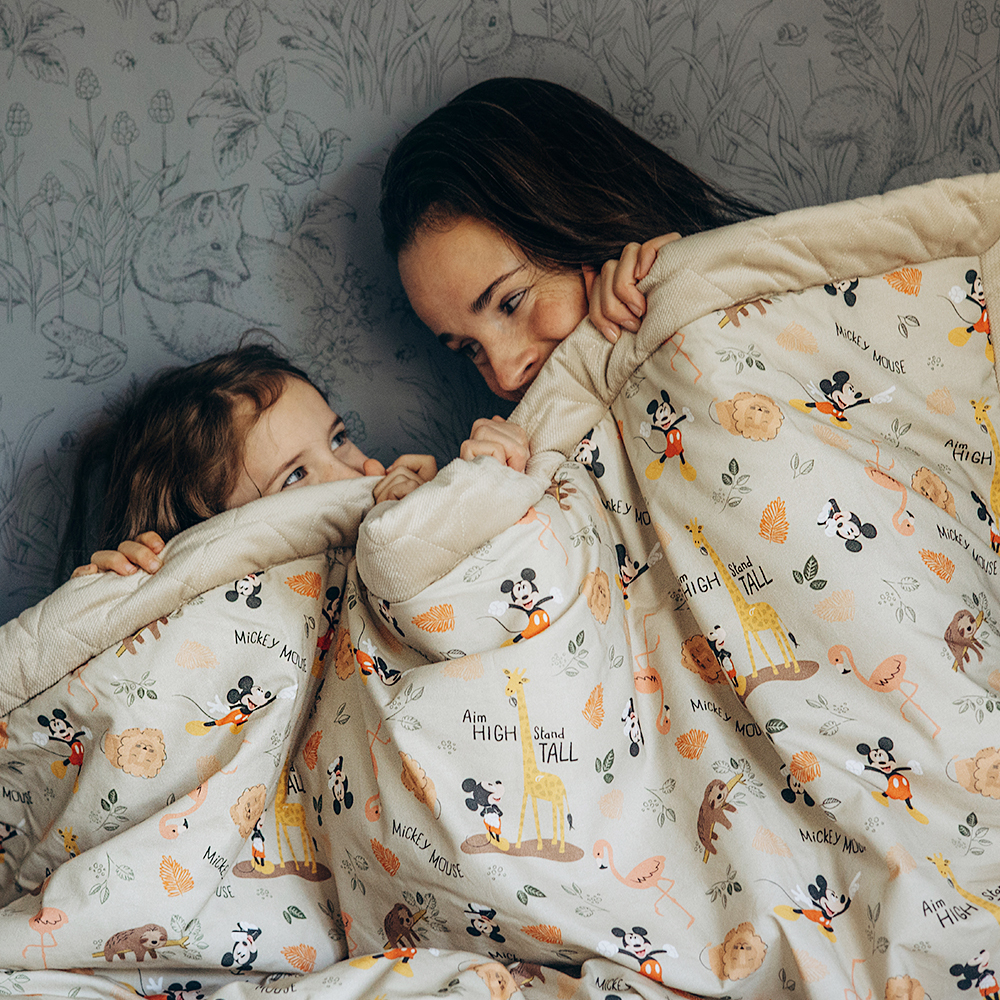 La Millou波蘭 Velvet頂級棉柔雙面柔柔毯大人款｜米奇系列_動物園篇(質感棕底)｜舒柔米褐