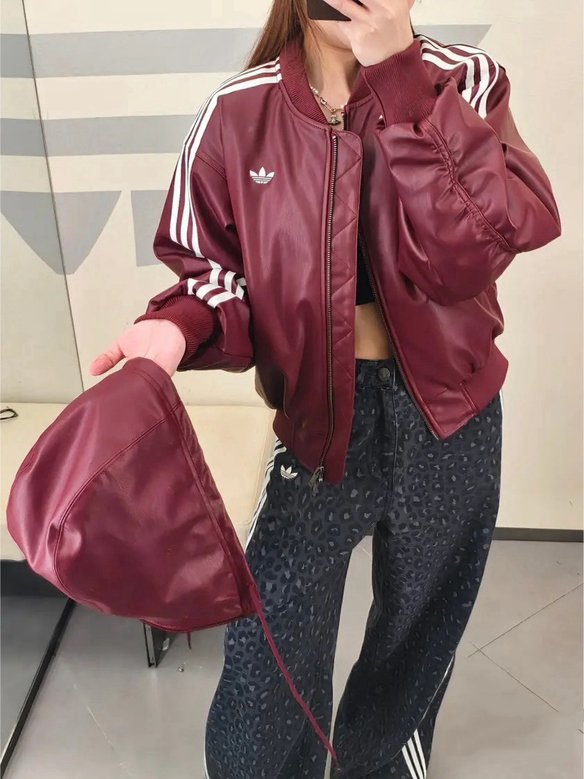 【預購】Adidas Originals W 三線連帽保暖皮革外套 PLEATHER JACKET PAD KU6857 KU6858