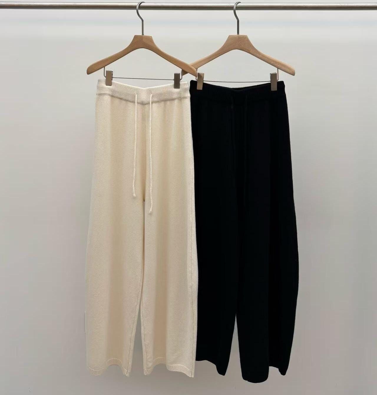 JU5325 羊絨寬鬆針織闊腿褲