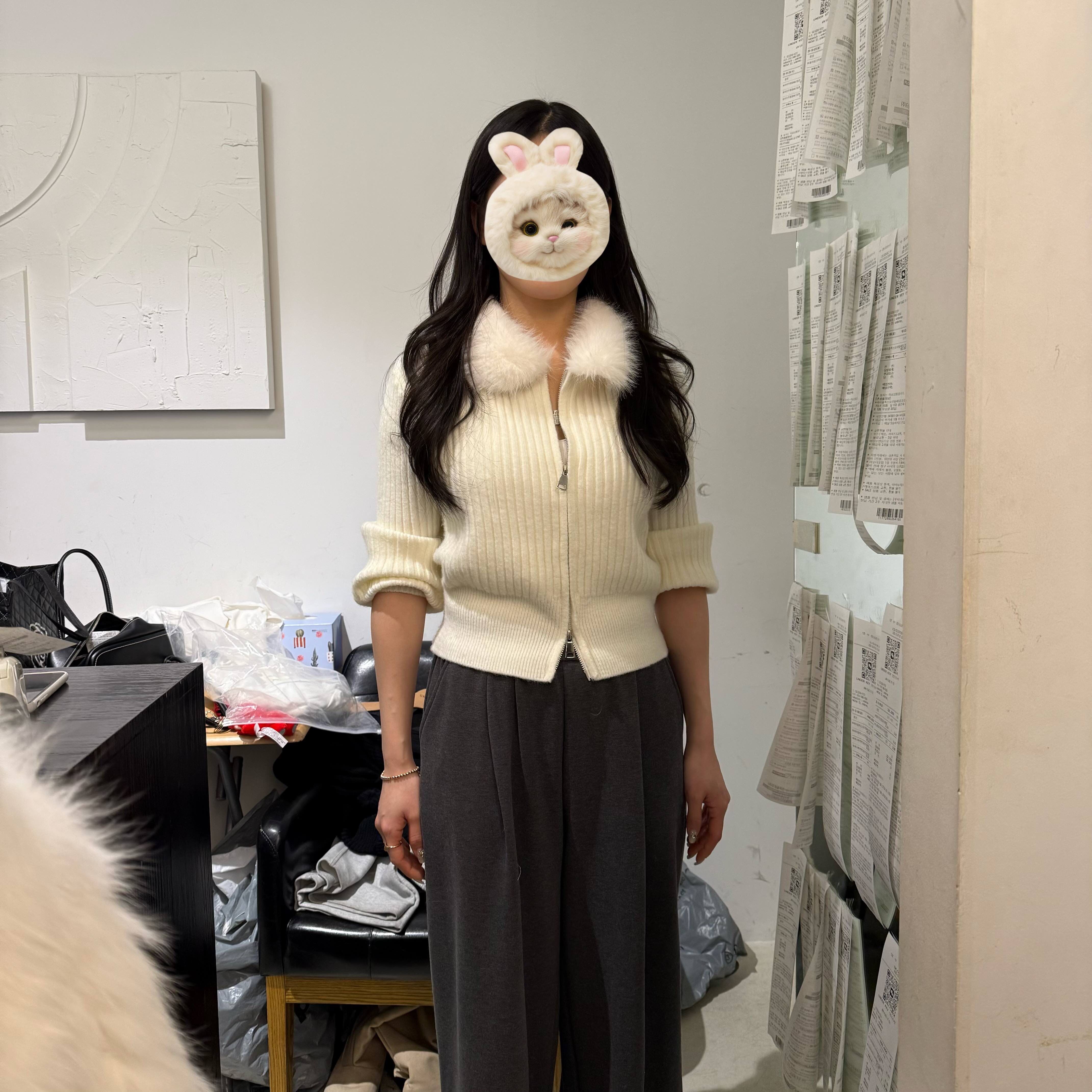 UK2503 毛毛領Zip-Up