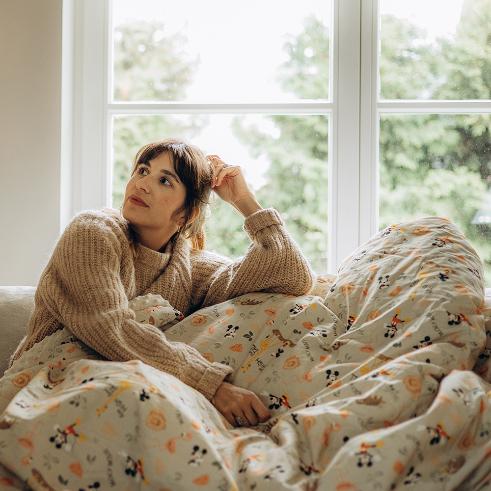 La Millou波蘭 暖膚豆豆毯雙人款(210x220cm)｜米奇系列_動物園篇(質感棕底)｜伊莉沙白