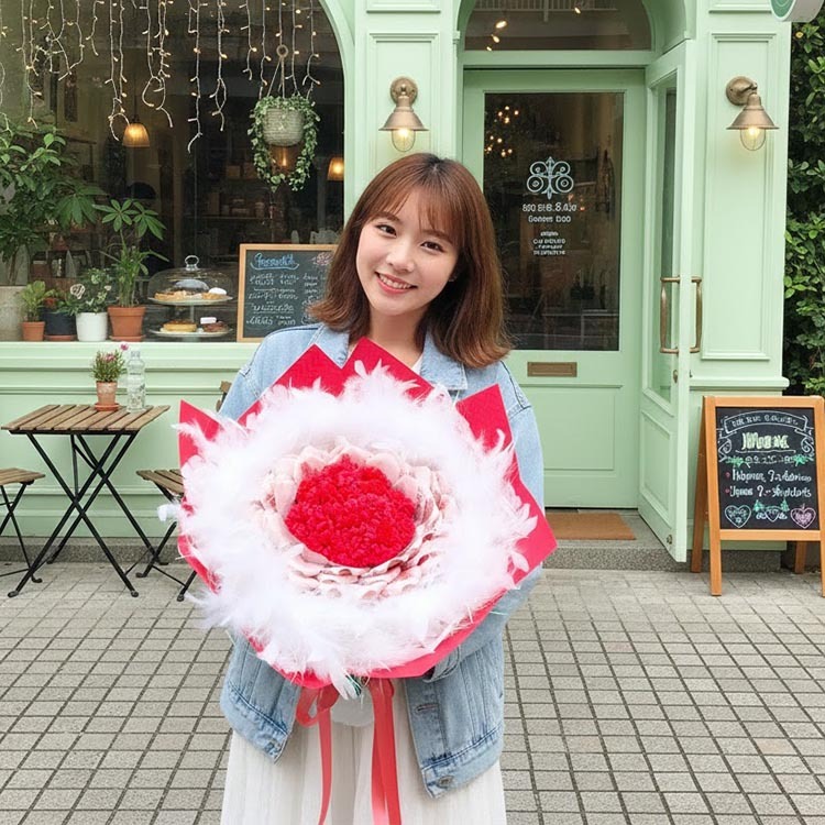 36張鈔票+16朵康乃馨,我愛你鈔票花束,我愛你有錢花束