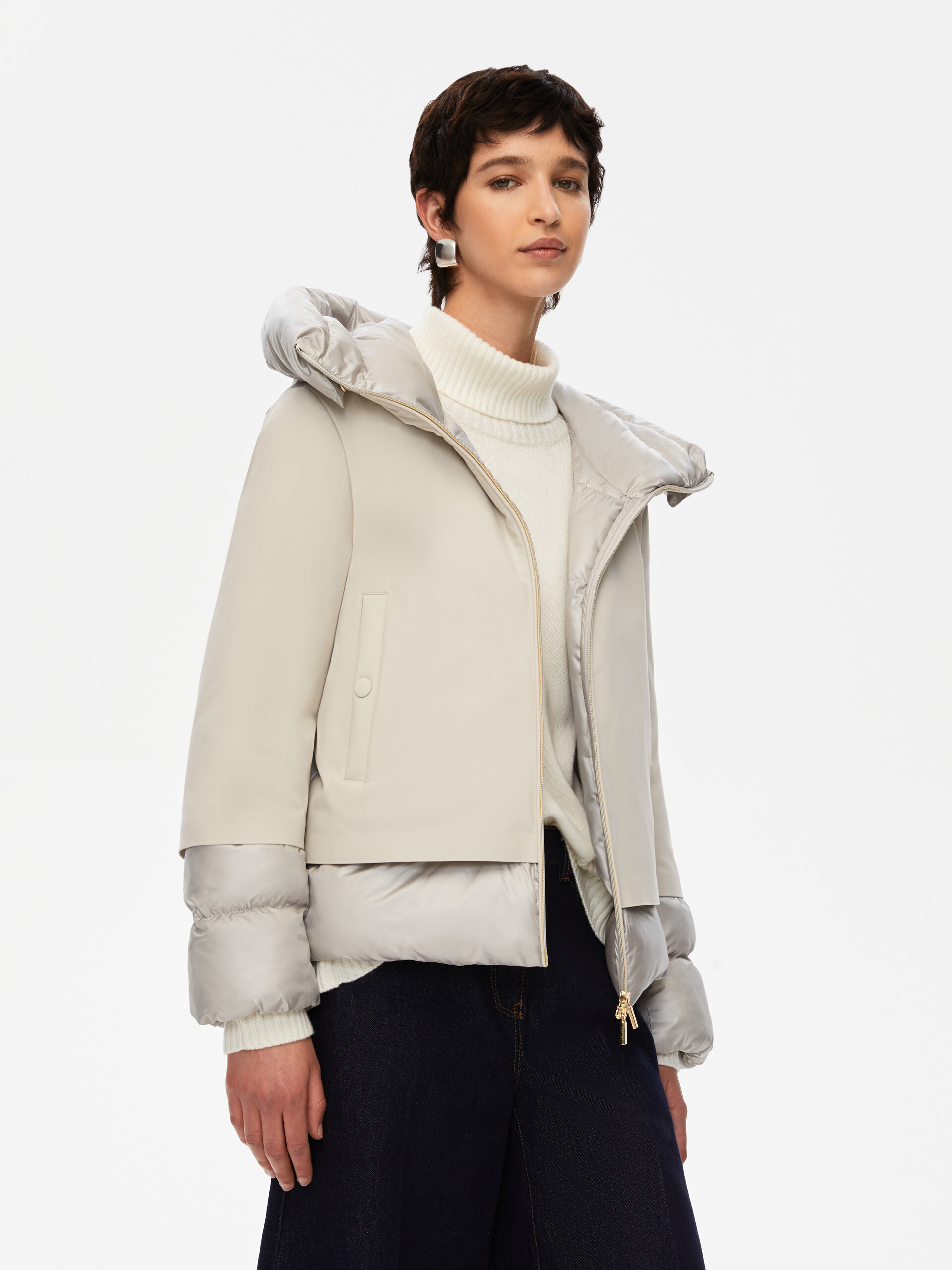 iBlues霧面雙層防風保暖連帽外套