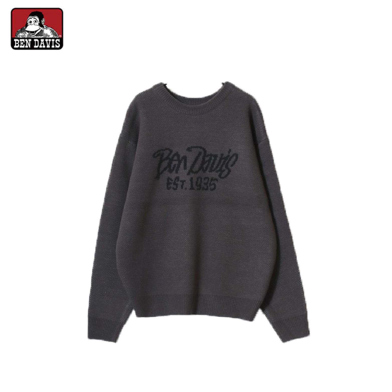 【 BEN DAVIS | 電視針織圓領毛衣 - 炭灰 】